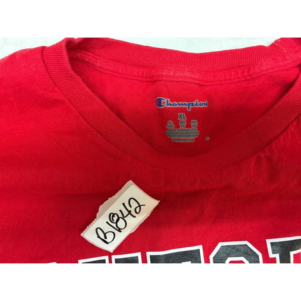 Champion Rutgers‎ Athletics T-Shirt Mens XL Red Short Sleeve Scarlet Knights Tee - Picture 2 of 4